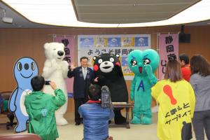 くまもんが静岡市を訪問した時の様子