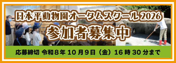 令和8年 日本平動物園オータムスクール開校　参加者募集!